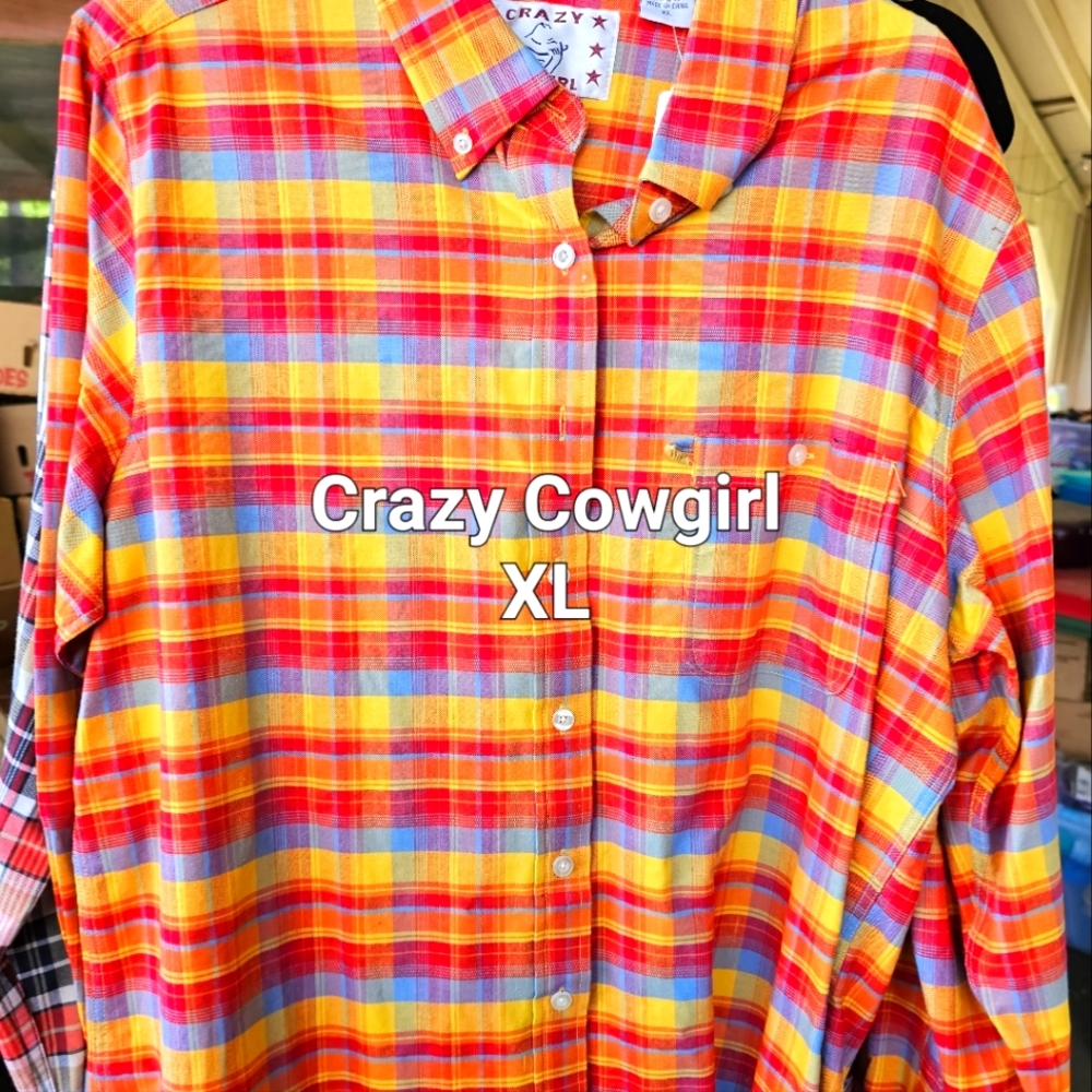 Crazy Cowgirl brand plaid long sleeve
